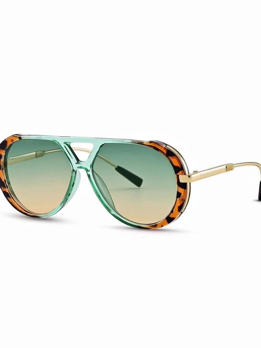 Oversized Aviator Sunglasses in Green & Brown Like New